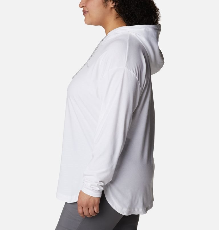 Women's Columbia Sun Trek Pullover Hoodie White | Plus Size CA-S3A64